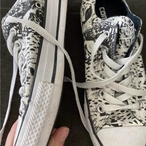 Converse Black and White Cheetah print Sneakers Worn once